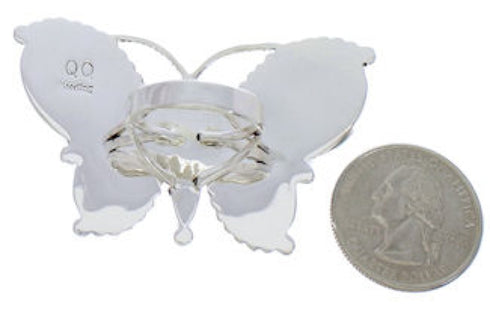 Butterfly Large Statement Turquoise Ring Size 8-3/4 EX40977