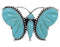 Butterfly Large Statement Turquoise Silver Ring Size 8-1/2 EX40980