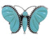 Butterfly Large Statement Turquoise Silver Ring Size 8-1/2 EX40980