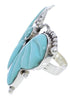 Butterfly Large Statement Turquoise Silver Ring Size 8-1/2 EX40980