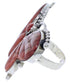 Butterfly Large Statement Red Oyster Shell Ring Size 9-3/4 EX40993
