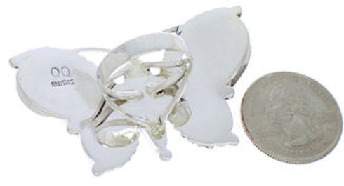 Butterfly Large Statement Red Oyster Shell Ring Size 9-3/4 EX40993