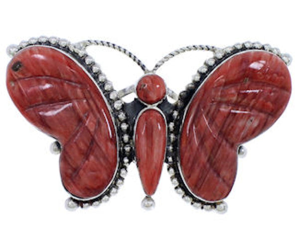 Large Statement Butterfly Red Oyster Shell Ring Size 9-3/4 EX40994