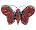 Large Statement Butterfly Red Oyster Shell Ring Size 9-3/4 EX40994