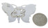 Large Statement Howlite Butterfly Silver Ring Size 6-3/4 EX40999
