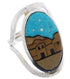 Native American Village Design Multicolor Ring Size 7-1/2 EX42329