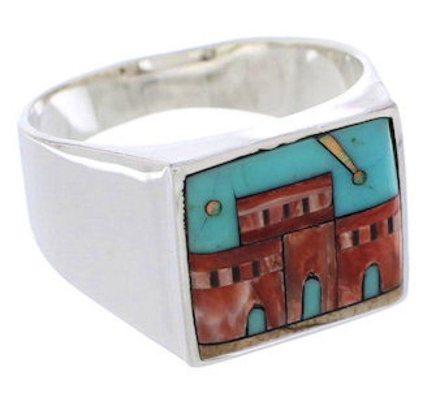 Multicolor Native American Village Design Ring Size 12-3/4 EX42389