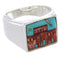 Multicolor Native American Village Design Ring Size 12-3/4 EX42389