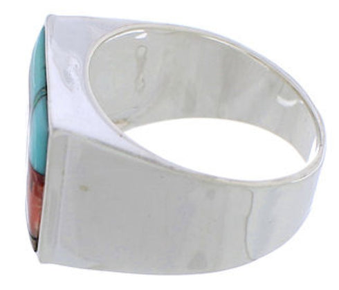 Native American Pueblo Design Multicolor Ring Size 9-3/4 EX42390