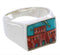 Multicolor Native American Pueblo Design Ring Size 12-3/4 EX42392