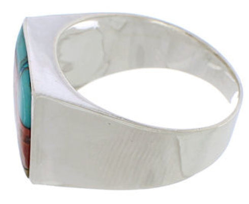 Multicolor Native American Pueblo Design Ring Size 12-3/4 EX42392