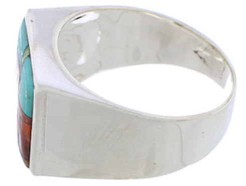 Multicolor Native American Pueblo Design Ring Size 11-3/4 EX42399