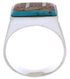 Multicolor Native American Design Silver Ring Size 9-3/4 EX42413