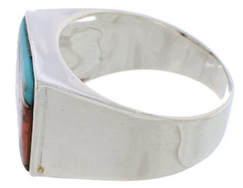 Native American Pueblo Design Multicolor Ring Size 11-1/2 EX42415