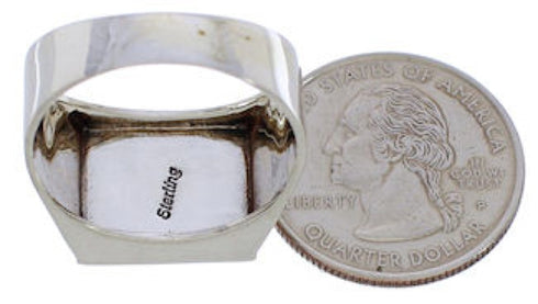 Native American Pueblo Design Multicolor Ring Size 11-1/2 EX42415