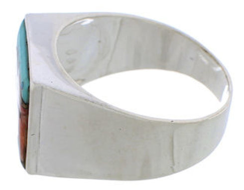 Multicolor Native American Pueblo Design Ring Size 12-3/4 EX42417