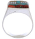 Native American Pueblo Design Multicolor Inlay Ring Size 9-3/4 EX42426