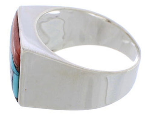 Multicolor Native American Pueblo Design Ring Size 10-3/4 EX42438