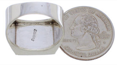 Native American Pueblo Design Multicolor Ring Size 9-3/4 EX42442