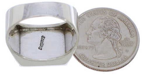 Native American Design Silver Multicolor Ring Size 11-3/4 EX42450