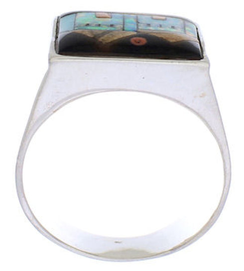 Native American Village Design Multicolor Ring Size 10-1/2 EX42459