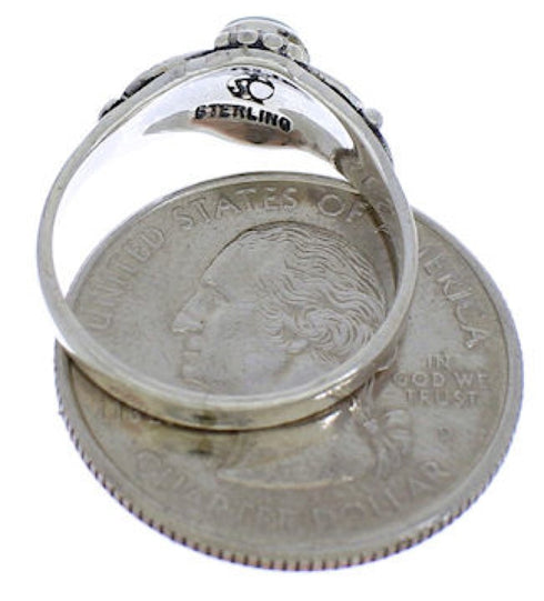 Authentic Sterling Silver Turquoise Leaf Ring Size 6-1/4 UX32083