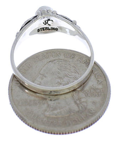 Genuine Sterling Silver Turquoise Ring Size 8-1/4 UX32140