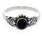 Sterling Silver And Jet Southwest Jewelry Ring Size 8-1/4 UX32238