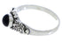 Sterling Silver And Jet Southwest Jewelry Ring Size 8-1/4 UX32238