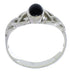Genuine Sterling Silver And Jet Ring Size 8-1/4 UX32339