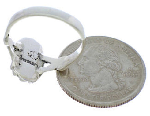 Genuine Sterling Silver Turquoise Jewelry Ring Size 8-1/2 UX32370