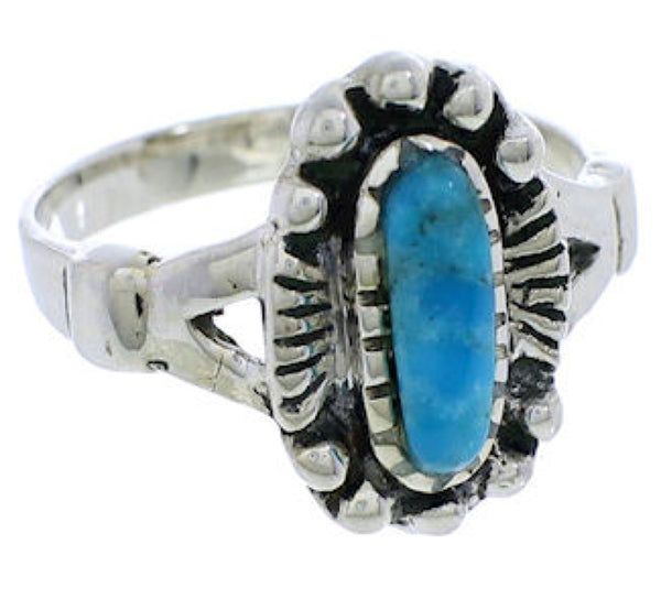 Genuine Sterling Silver Turquoise Southwest Ring Size 6-3/4 UX32381