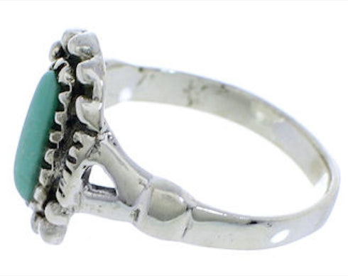 Genuine Silver Turquoise Southwestern Jewelry Ring Size 6-1/2 UX32446