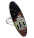 Silver Multicolor Native American Design Ring Size 7-3/4 UX36580