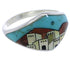 Native American Village Design Silver Multicolor Ring Size 6 UX36637