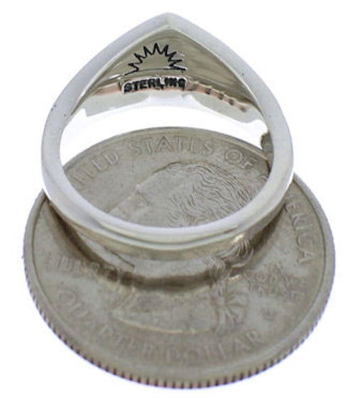 Southwest Multicolor Inlay Sterling Silver Ring Size 5-3/4 VX36759