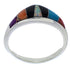 Sterling Silver Multicolor Inlay Southwestern Ring Size 6 VX36851