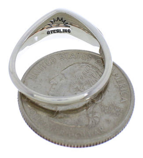 Sterling Silver Multicolor Inlay Southwestern Ring Size 6 VX36851