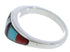 Sterling Silver Multicolor Inlay Jewelry Ring Size 6 VX36876
