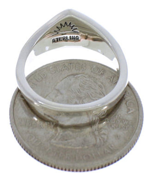 Southwest Sterling Silver Multicolor Jewelry Ring Size 6-3/4 VX36880