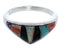 Multicolor Inlay Authentic Sterling Silver Ring Size 8-1/2 VX36905