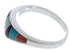 Authentic Sterling Silver Multicolor Inlay Ring Size 8-3/4 VX36935