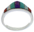Southwest Turquoise Sterling Silver Multicolor Ring Size 6-3/4 VX36940