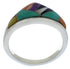 Sterling Silver Multicolor Inlay Jewelry Ring Size 6-3/4 VX36972