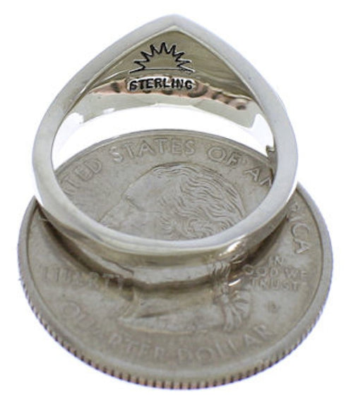 Sterling Silver Multicolor Inlay Jewelry Ring Size 6-3/4 VX36972