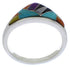 Multicolor Inlay Silver Jewelry Ring Size 5-3/4 VX36976