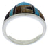 Authentic Sterling Silver Multicolor Inlay Ring Size 5-3/4 VX36982