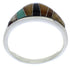 Genuine Sterling Silver Southwest Multicolor Ring Size 8-3/4 VX36994