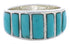 Sterling Silver Jewelry Turquoise Ring Size 8-1/4 AX36521