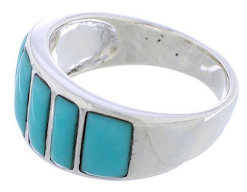Sterling Silver Jewelry Turquoise Ring Size 8-1/4 AX36521